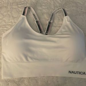 Brand new, white nautica brand sports bra